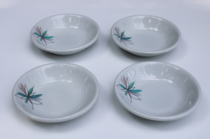 photo of MCM vintage Shenango restaurant ware china, atomic flower starburst sauce dishes or small bowls #1