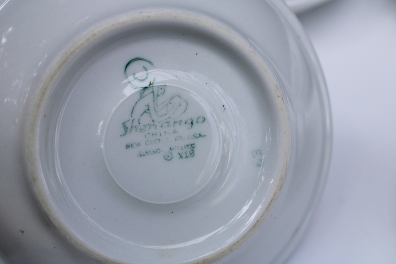 photo of MCM vintage Shenango restaurant ware china, atomic flower starburst sauce dishes or small bowls #3