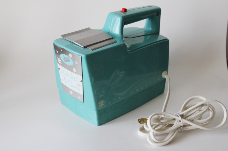photo of MCM vintage aqua Oster Snowflake ice crusher, powerful electric motor metal grinder  #1