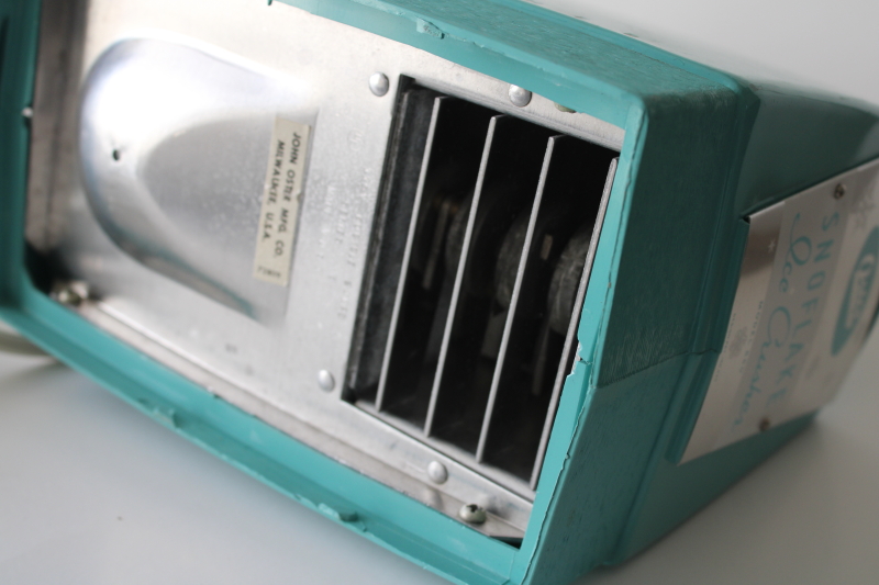 photo of MCM vintage aqua Oster Snowflake ice crusher, powerful electric motor metal grinder  #6