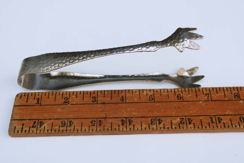photo of MCM vintage barware, tiny tongs for serving ice cubes, ice bucket accessory  #2