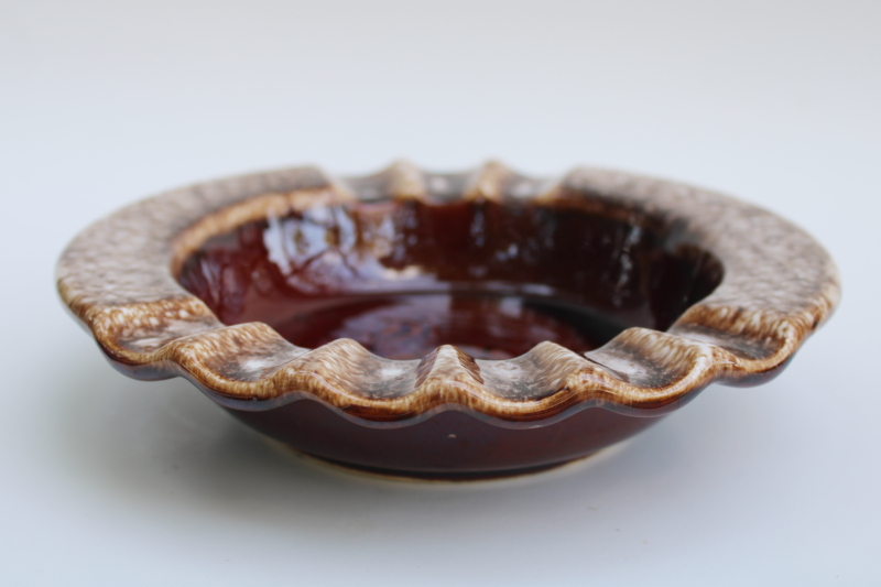photo of MCM vintage big mod ceramic ashtray, Hull pottery horse w/ brown drip glaze 50s dude ranch den decor  #4