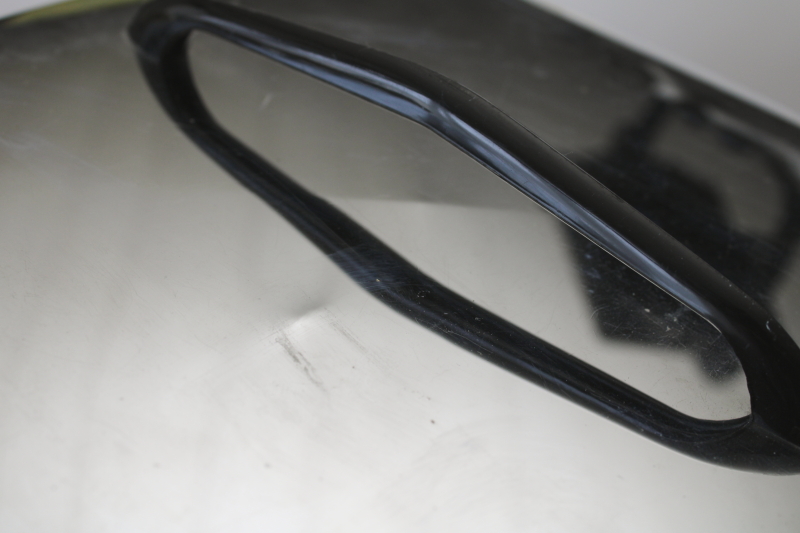 photo of MCM vintage chrome metal cake carrier, Lincoln Beautyware square dome cover & plate  #4