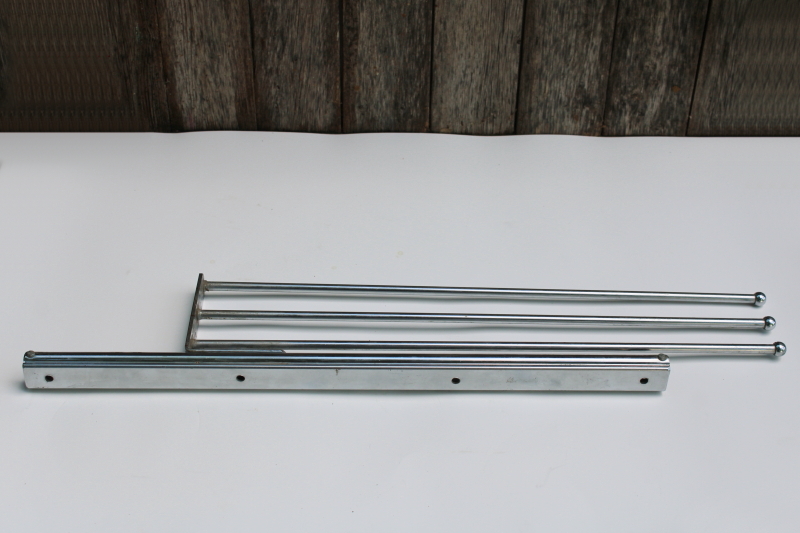 photo of MCM vintage chrome steel slide out closet rack, K Venience pants hanger rods or towel bars #1