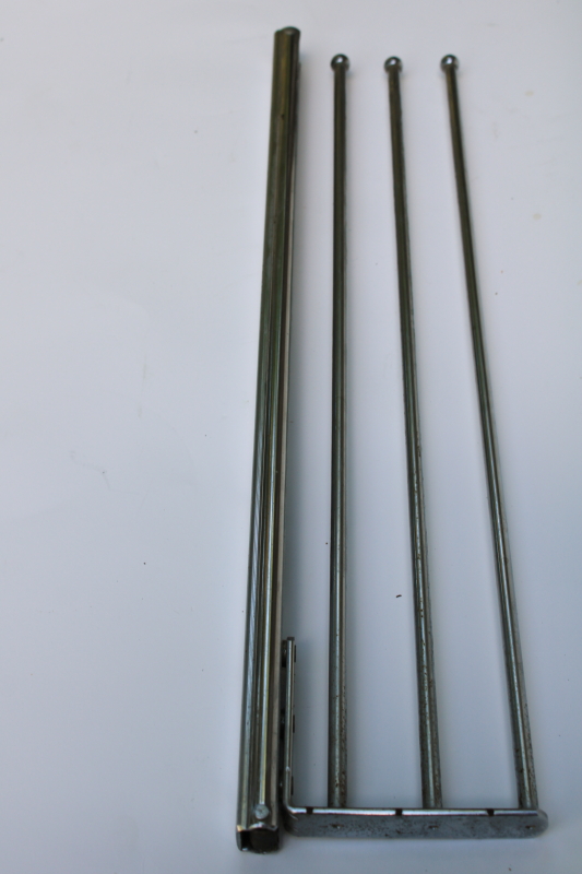 photo of MCM vintage chrome steel slide out closet rack, K Venience pants hanger rods or towel bars  #2