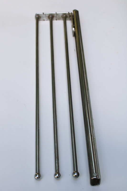 photo of MCM vintage chrome steel slide out closet rack, K Venience pants hanger rods or towel bars  #3