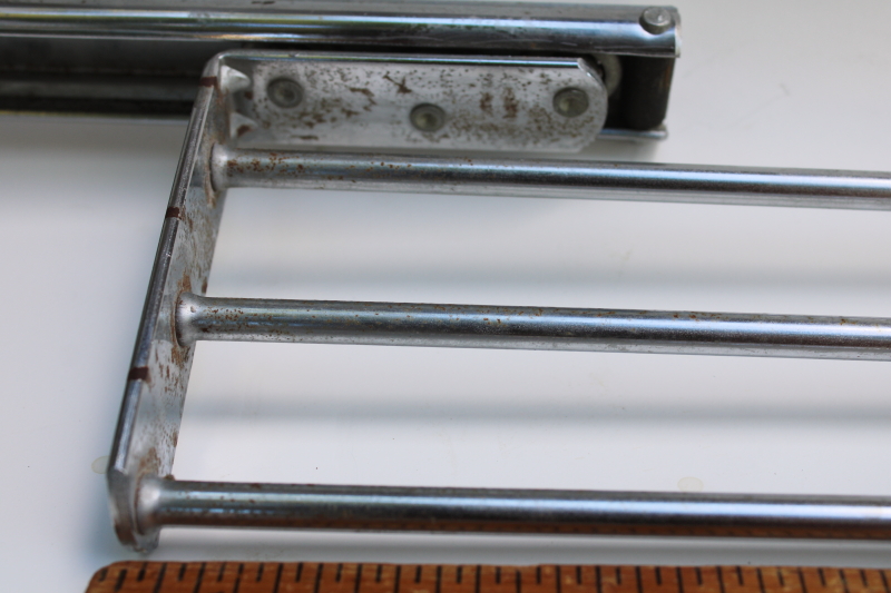 photo of MCM vintage chrome steel slide out closet rack, K Venience pants hanger rods or towel bars  #5