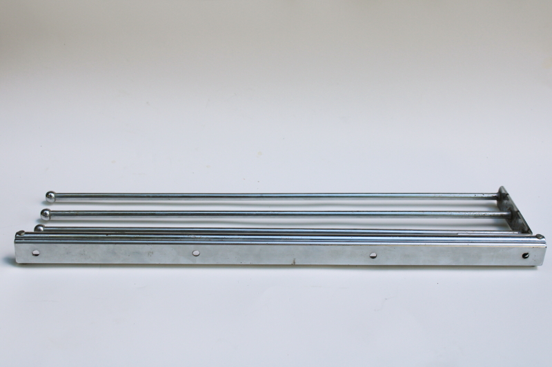photo of MCM vintage chrome steel slide out closet rack, K Venience pants hanger rods or towel bars  #10