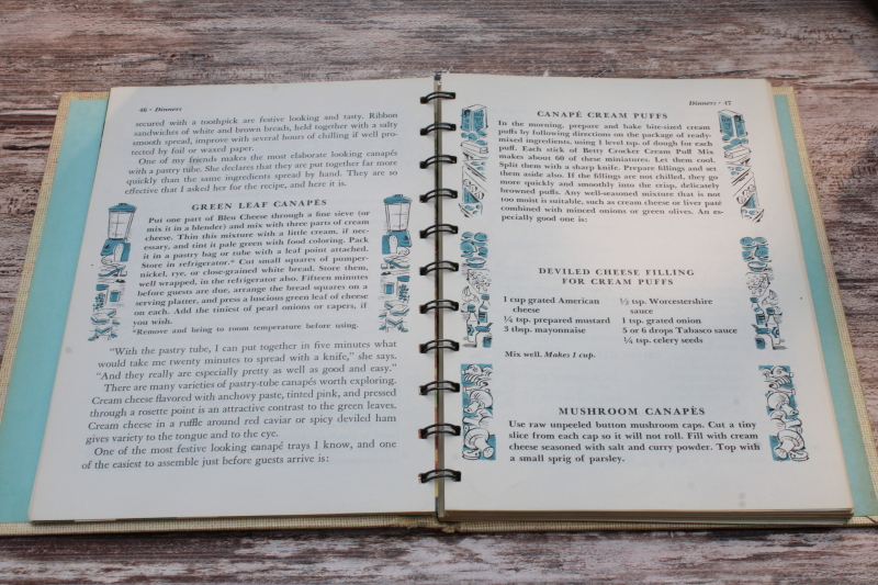 photo of MCM vintage cookbook Betty Crocker's Guide to Easy Entertaining 1st edition, Peter Spier drawings #4