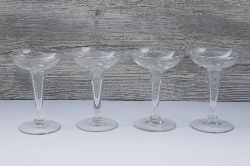 photo of MCM vintage hollow stem champagne glasses or mod cocktail glasses, retro bar glassware #1