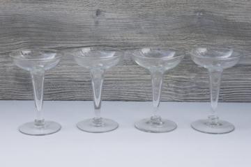 photo of MCM vintage hollow stem champagne glasses or mod cocktail glasses, retro bar glassware