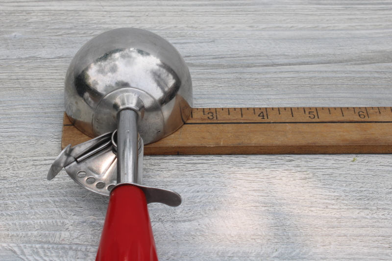 photo of MCM vintage ice cream scoop w/ red bakelite handle, Maid of Honor Sears #3