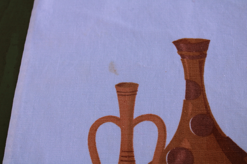 photo of MCM vintage mod bottles print cotton bar dish towel or small tablecloth #3