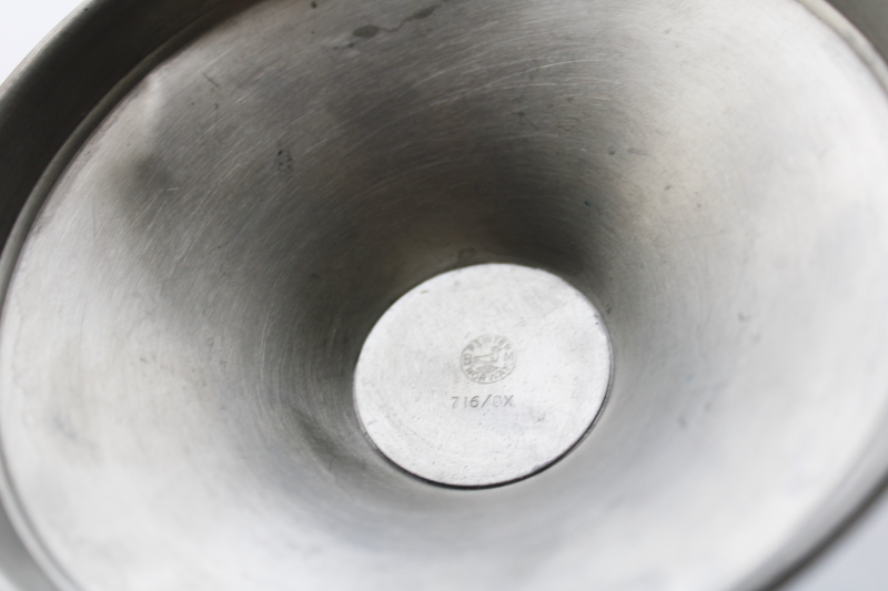 photo of MCM vintage pewter candle holders, B M Norway brutalist hammered metal candlesticks 60s mod  #6