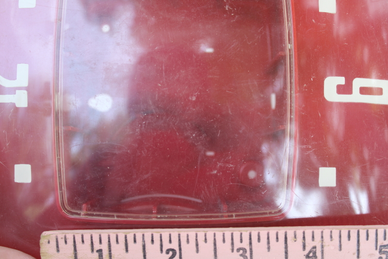photo of MCM vintage red plastic GE wall clock case, empty no parts for upcycle frame or shadowbox display  #7