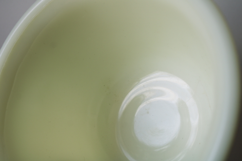 photo of MCM vintage uranium green glow yellow custard glass bowl Hamilton Beach mixer bowl w/ spout  #6