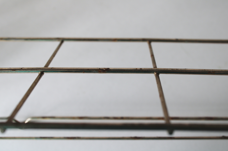 photo of MCM wire caddy drinking glasses w/ carrier rack, Fred Press gold leaf print highballs set of 8 #9