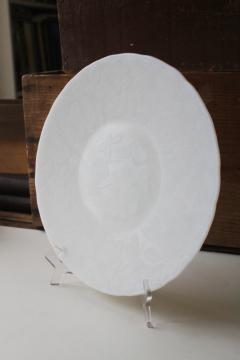 catalog photo of MacBeth Evans dogwood depression glass, Monax milk white opal glass round tray cake plate