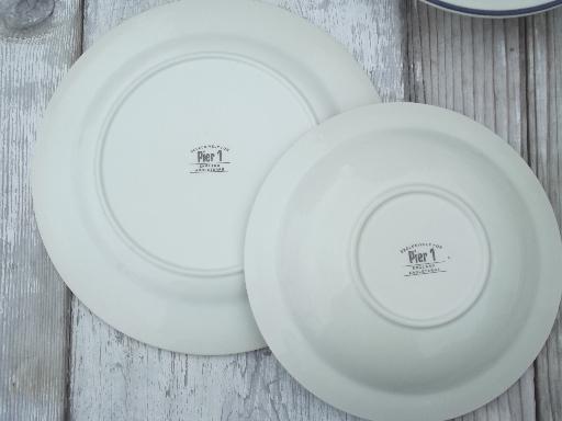 photo of Macintosh fruit pattern Pier 1 china dinner plates & soup bowls for 8 #5