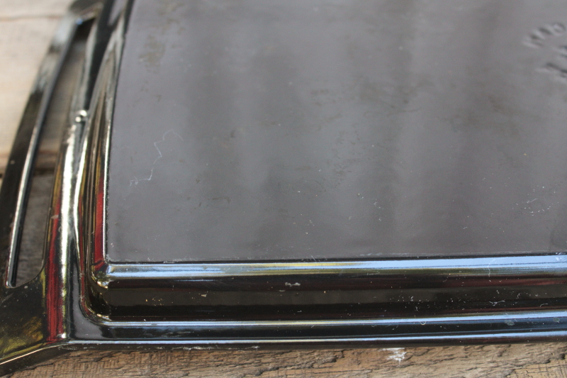 photo of Made in France Staub enameled cast iron La Plancha double burner griddle #9