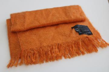 catalog photo of Made in France acrylic mohair blend muffler scarf, classic orange French designer style