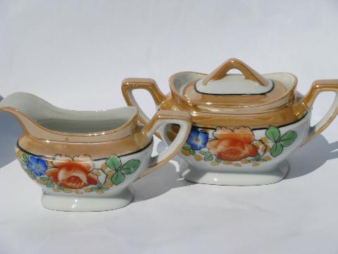 photo of Made in Japan vintage hand painted luster china, old Noritake etc. #2