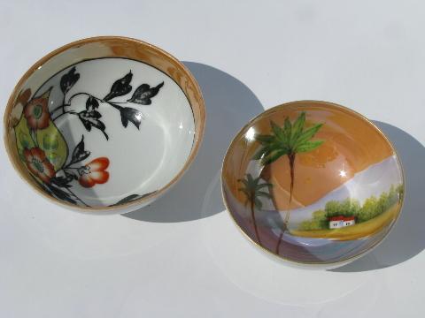 photo of Made in Japan vintage hand painted luster china, old Noritake etc. #6