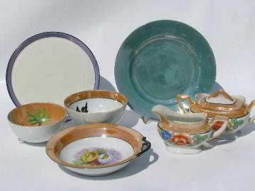 catalog photo of Made in Japan vintage hand painted luster china, old Noritake etc.