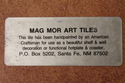 photo of Mag-Mor hand-painted art pottery tile trivet w/ Christmas Santa Claus #5