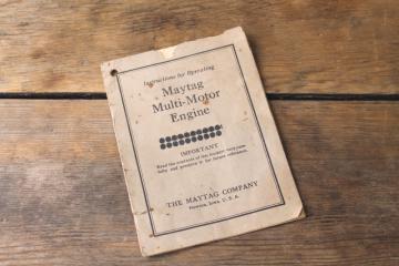 catalog photo of Magtag multi-motor (hit and miss) engine, original instruction booklet w/ diagrams