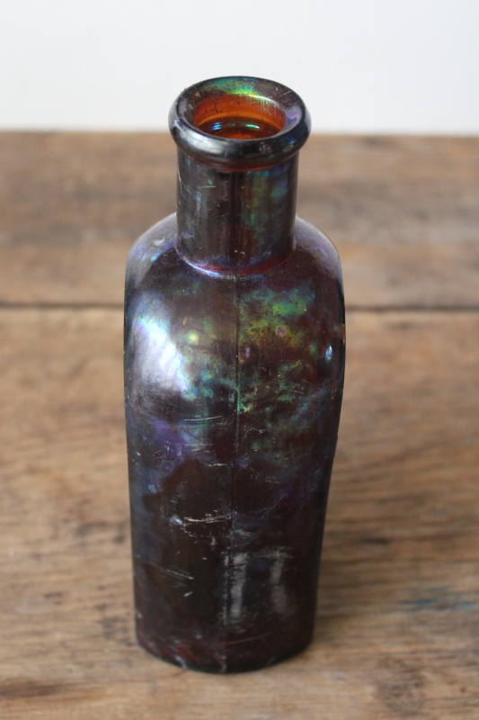 photo of Maltine Mfg Chemists embossed glass medicine bottle, amber brown dug bottle 1800s vintage  #4