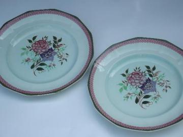 catalog photo of Mandalay floral pattern vintage Adams - England Calyx Ware china plates