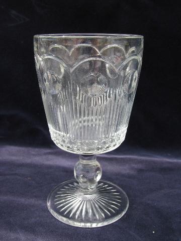 photo of Manhattan pattern coinspot vintage water glasses goblets stemware lot #2