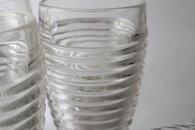 photo of Manhattan vintage crystal clear Anchor Hocking tumblers, art deco stacked rings pattern #4