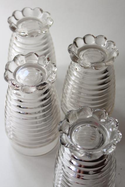 photo of Manhattan vintage crystal clear Anchor Hocking tumblers, art deco stacked rings pattern #5