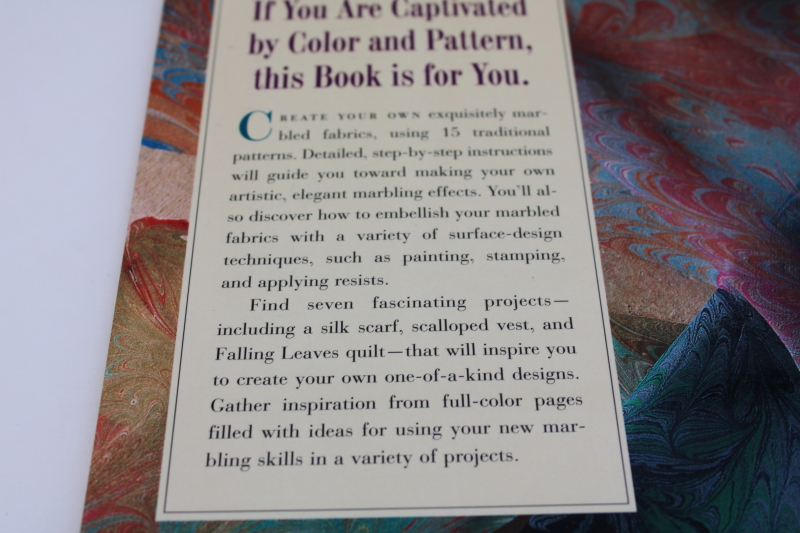 photo of Marbling on Fabric, custom art print silk or quilt fabrics marbled painting instructions & advanced techniques  #2