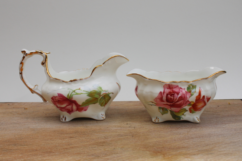 photo of Margaret Rose floral vintage Hammersley bone china mini cream & sugar set #2