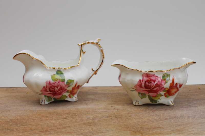 photo of Margaret Rose floral vintage Hammersley bone china mini cream & sugar set #3