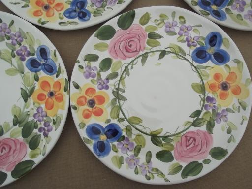 photo of Mariam's Garden Tabletops Unlimited hand painted floral china dinner plates #2