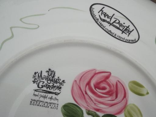 photo of Mariam's Garden Tabletops Unlimited hand painted floral china dinner plates #5