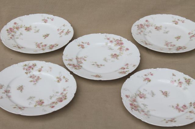 photo of Marie pink floral vintage Haviland Limoges china, small bread & butter or dessert plates #1