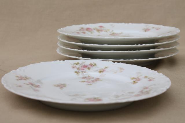 photo of Marie pink floral vintage Haviland Limoges china, small bread & butter or dessert plates #3