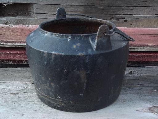 photo of Marietta PA, old Pennsylvania cast iron kettle or pot to hold flowers #2