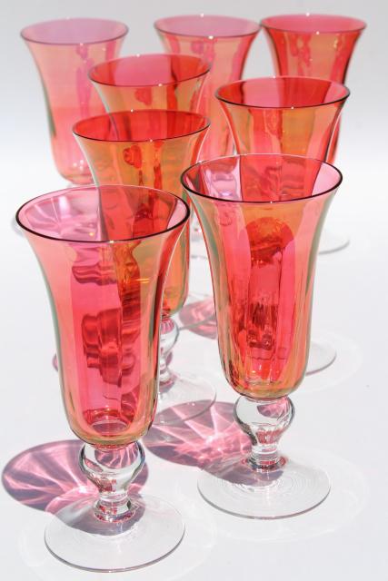 photo of Mariposa Bijoux glass goblets made in Poland, ruby stain glasses champagne flutes #1