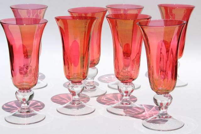 photo of Mariposa Bijoux glass goblets made in Poland, ruby stain glasses champagne flutes #2