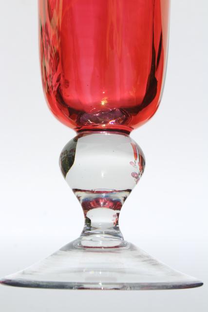 photo of Mariposa Bijoux glass goblets made in Poland, ruby stain glasses champagne flutes #7