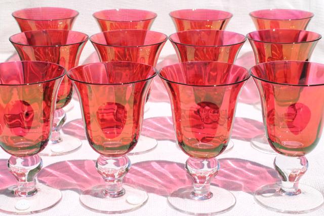 photo of Mariposa Bijoux glass goblets made in Poland, ruby stain wine glasses #1