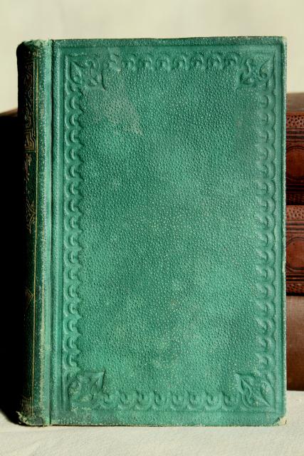 photo of Mark Twain, Washington Irving antique gold embossed Victorian era art binding book covers #7