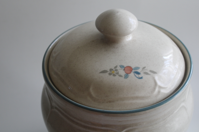 photo of Marmalade geese grandmacore cookie jar canister, vintage International stoneware  #2