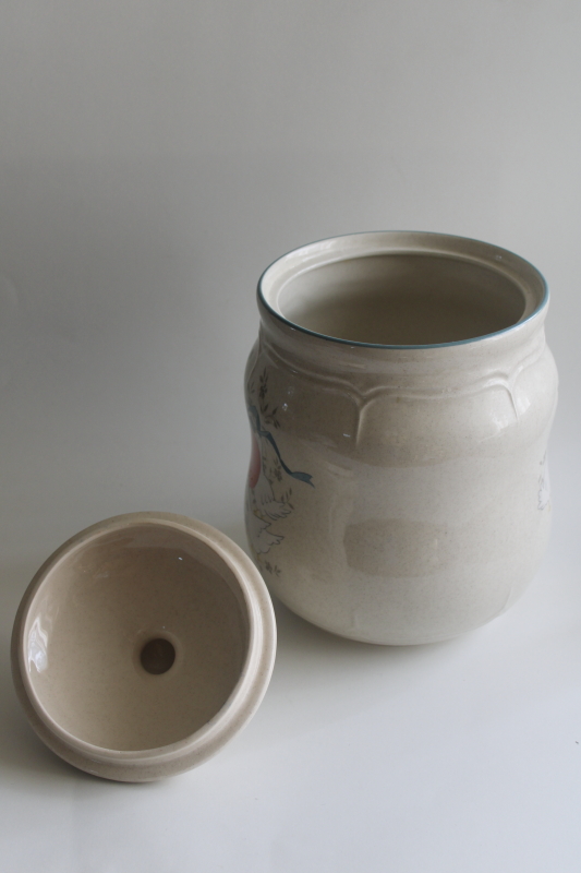 photo of Marmalade geese grandmacore cookie jar canister, vintage International stoneware  #3